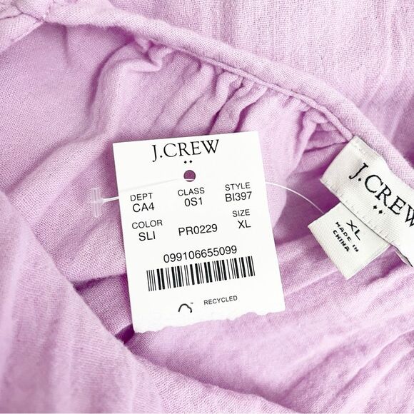 NWT J. Crew Ruffle Strap Gauze Tiered Long Summer Maxi Dress Lilac Size XL NEW - Picture 11 of 12